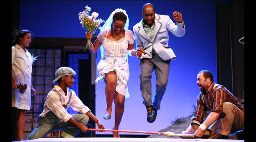 Amber Schoop, Quintin Gray, Lerato Sebele, Cedric Hayman and David Durham in A GOOD MAN (NAMT Festival of New Musicals 2004) at the Vienna Chamber Opera