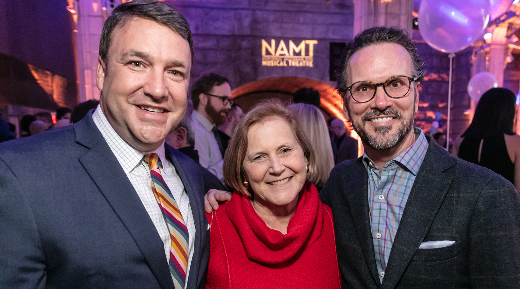 Past NAMT Presidents Jeff Loeb (The Hollywood Pantages) and Rick Boynton (Chicago Shakespeare Theater) with former NAMT Executive Director Kathy Evans (Rhinebeck Writers Retreat)