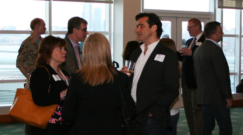 Attendees network at the Kick-Off Cocktail Party at Chicago Shakespeare Theater