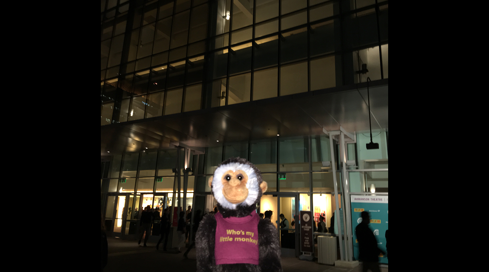 Our social media mascot from The Drowsy Chaperone (Festival 2004) visits the Ahmanson Theatre, where his show had its pre-Broadway tryout!