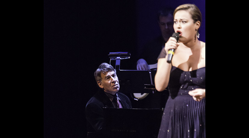 Stephen Schwartz and Ashley Brown perform a song from CHILDREN OF EDEN (Festival of New Musicals 1996) at SHOW OFF! a benefit concert celebrating 25 years of the Festival of New Musicals in 2013